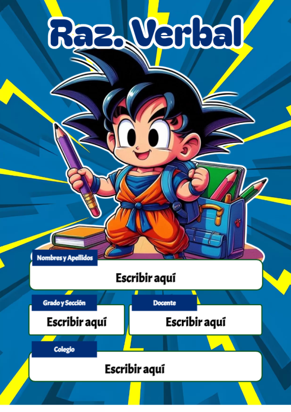 Portada de Dragon Ball de Raz. Verbal para cuaderno bonita para imprimir - versión premium para imprimir