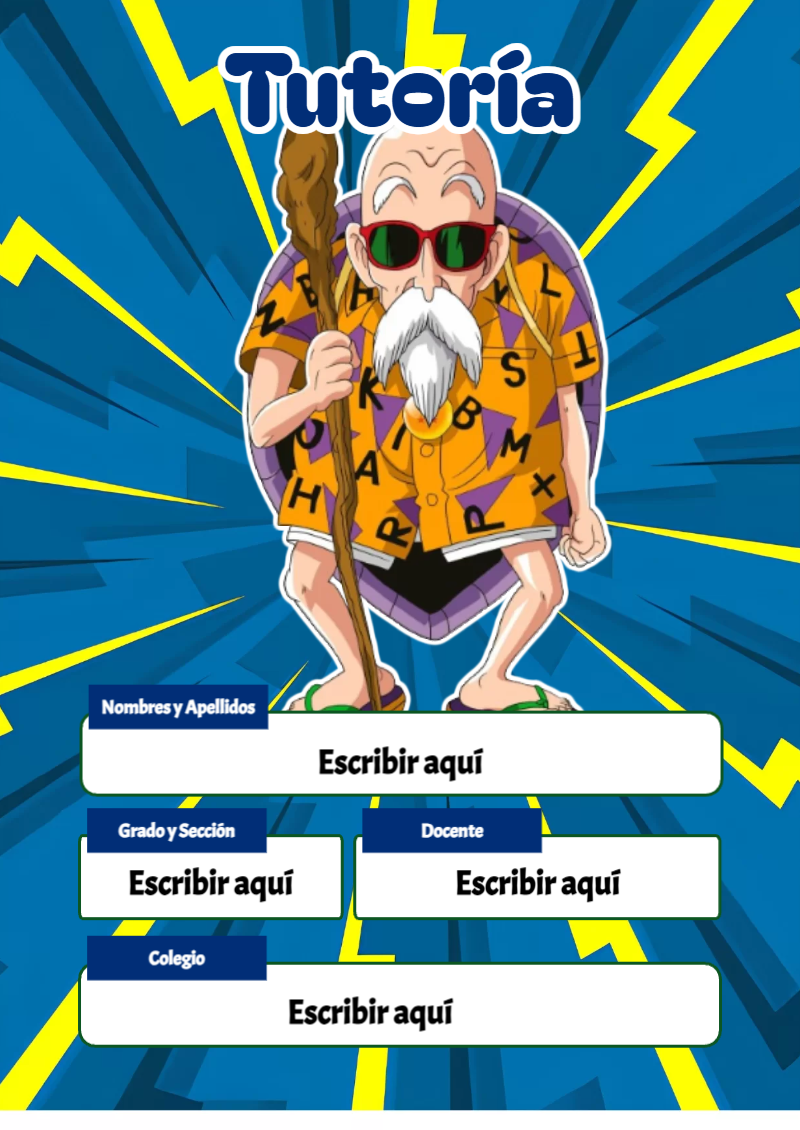 Portada de Dragon Ball de Tutoría Editable para Imprimir Gratis