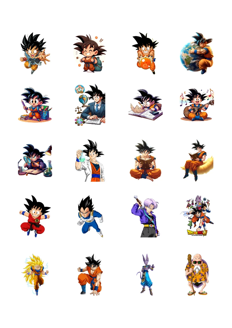 Stickers infantiles de DRAGON BALL Z para Imprimir en PDF Gratis (Diseño 3) bonitos para imprimir - para todas las edades y grados