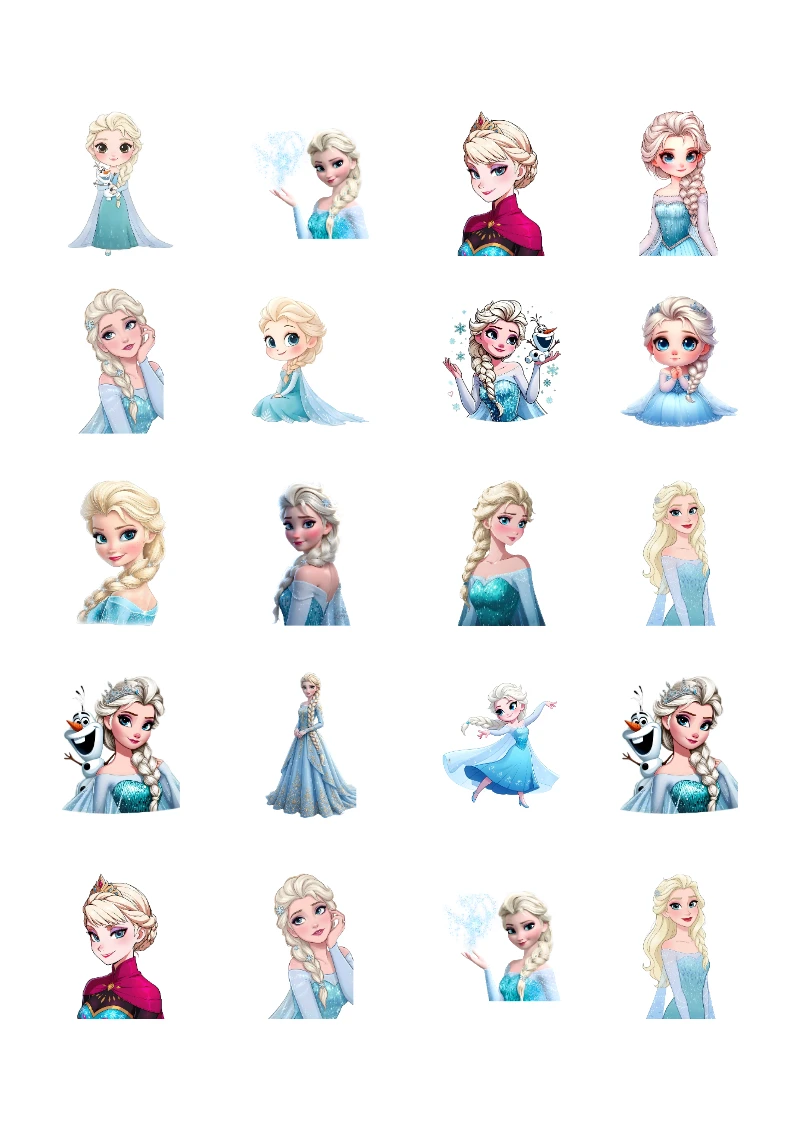 Stickers infantiles de Elsa Frozen para Imprimir Gratis y Editar (Diseño 1) bonitos para imprimir - para todas las edades y grados