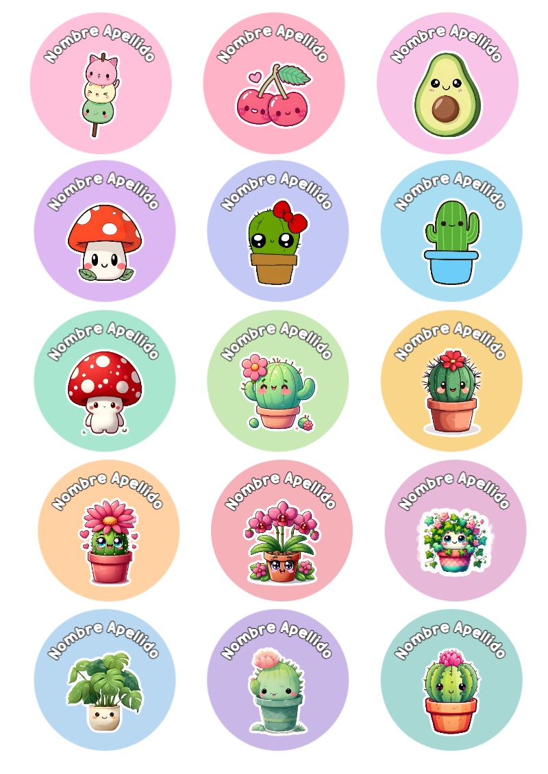 Etiquetas bonitas de Etiquetas Escolares para Cuadernos de Kawaii para el nuevo año escolar - perfecto para organizar tus apuntes