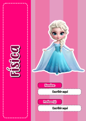 Portada de fisica con princesas de disney para cuaderno bonita para imprimir - para todas las edades y grados
