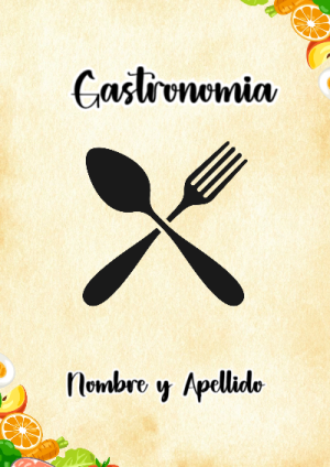 Portada de Gastronomia para cuaderno escolar creativa - diseño escolar moderno