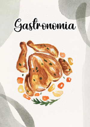 Portada de Gastronomía para cuaderno fácil de imprimir - ideal para el nuevo año escolar