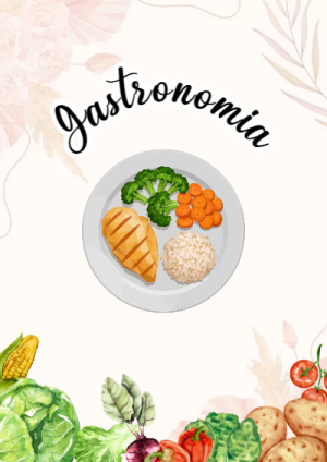 Portada de Gastronomía para cuaderno escolar creativa - versión premium para imprimir