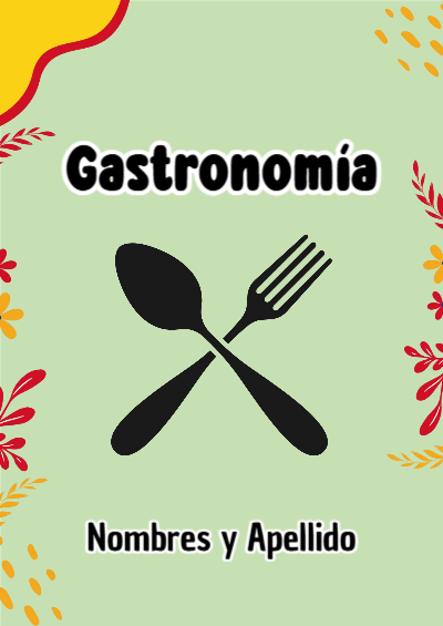 Portada de Gastronomía Editable para Imprimir Gratis