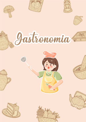 Portada de Gastronomía para cuaderno bonita para imprimir - estilo único para estudiantes