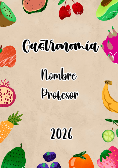 Portada de Gastronomía Editable para Imprimir Gratis