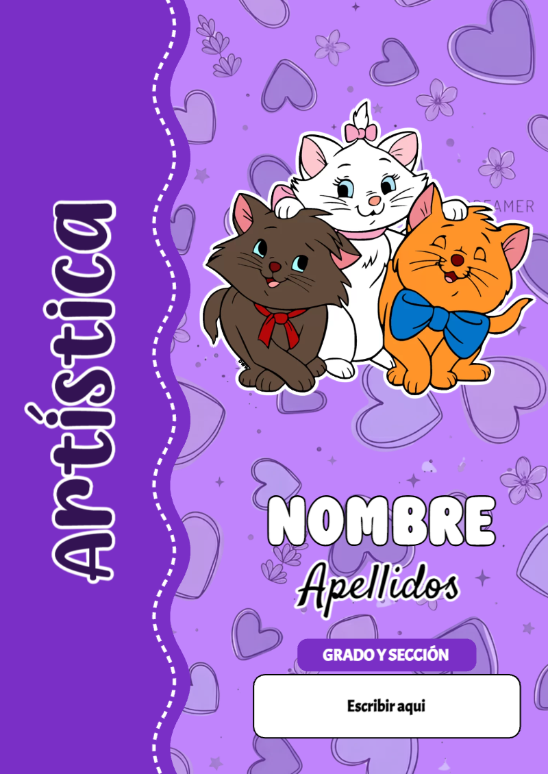 Portada de Gatita Marie de Artística Editable para Imprimir Gratis