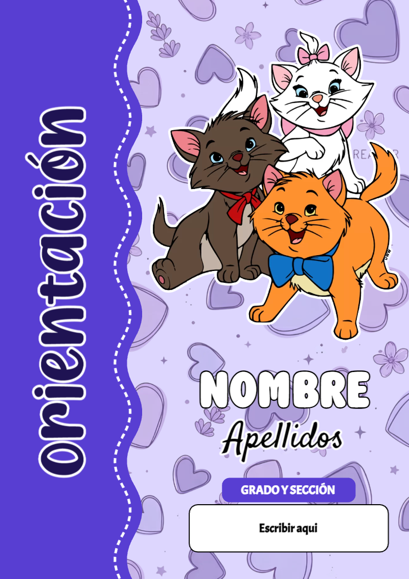 Portada de Gatita Marie de Orientación Editable para Imprimir Gratis