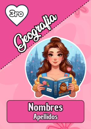 Portada de geografia con princesas de disney para cuaderno en tamaño A4 - perfecto para organizar tus apuntes