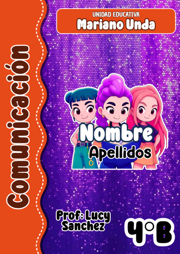 Portada de Guerreras K pop Comunicación para cuaderno en tamaño A4 - para personalizar tus materias