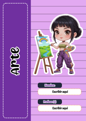 Portada de Guerreras K pop de Arte para cuaderno lista para imprimir en A4 - perfecto para organizar tus apuntes