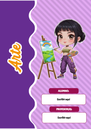 Portada de Guerreras K pop de Arte para cuaderno lista para imprimir en A4 - versión premium para imprimir