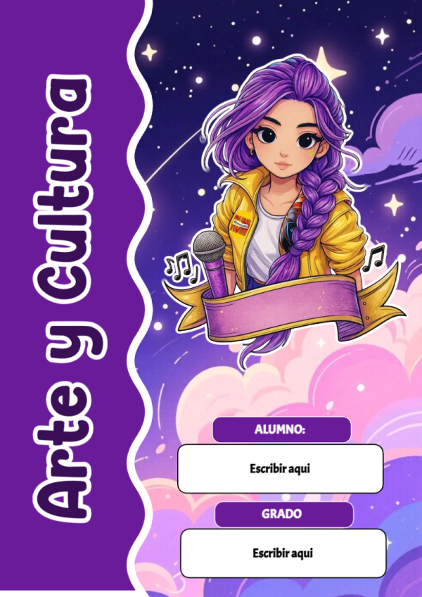 Portada de Guerreras K pop de Arte y Cultura para cuaderno con diseño bonito - para el regreso a clases