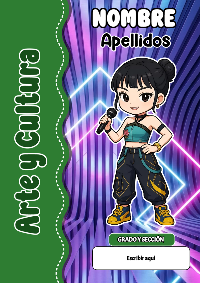 Portada de Guerreras K pop de Arte y Cultura Editable para Imprimir Gratis