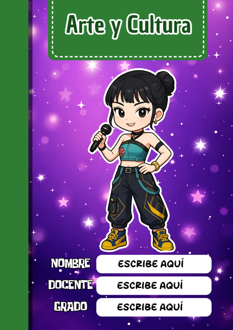 Portada de Guerreras K pop de Arte y Cultura Editable para Imprimir Gratis