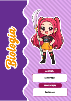 Portada de Guerreras K pop de Biología para cuaderno en tamaño A4 - ideal para cuadernos de espiral