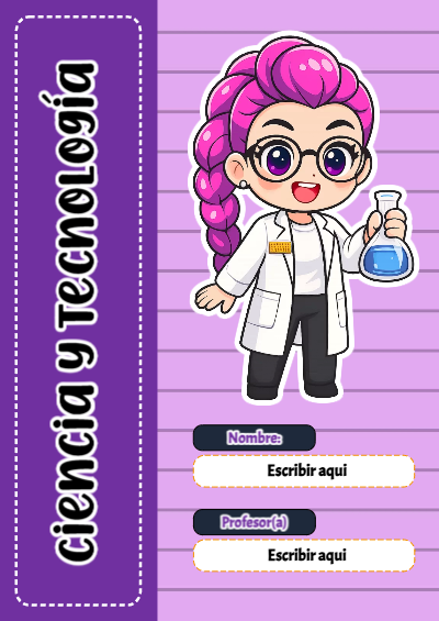 Portada de Guerreras K pop de Ciencia y Tecnología Editable para Imprimir Gratis