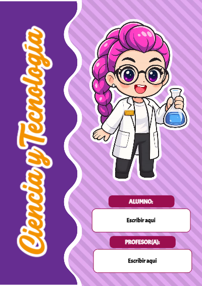 Portada de Guerreras K pop de Ciencia y Tecnología Editable para Imprimir Gratis