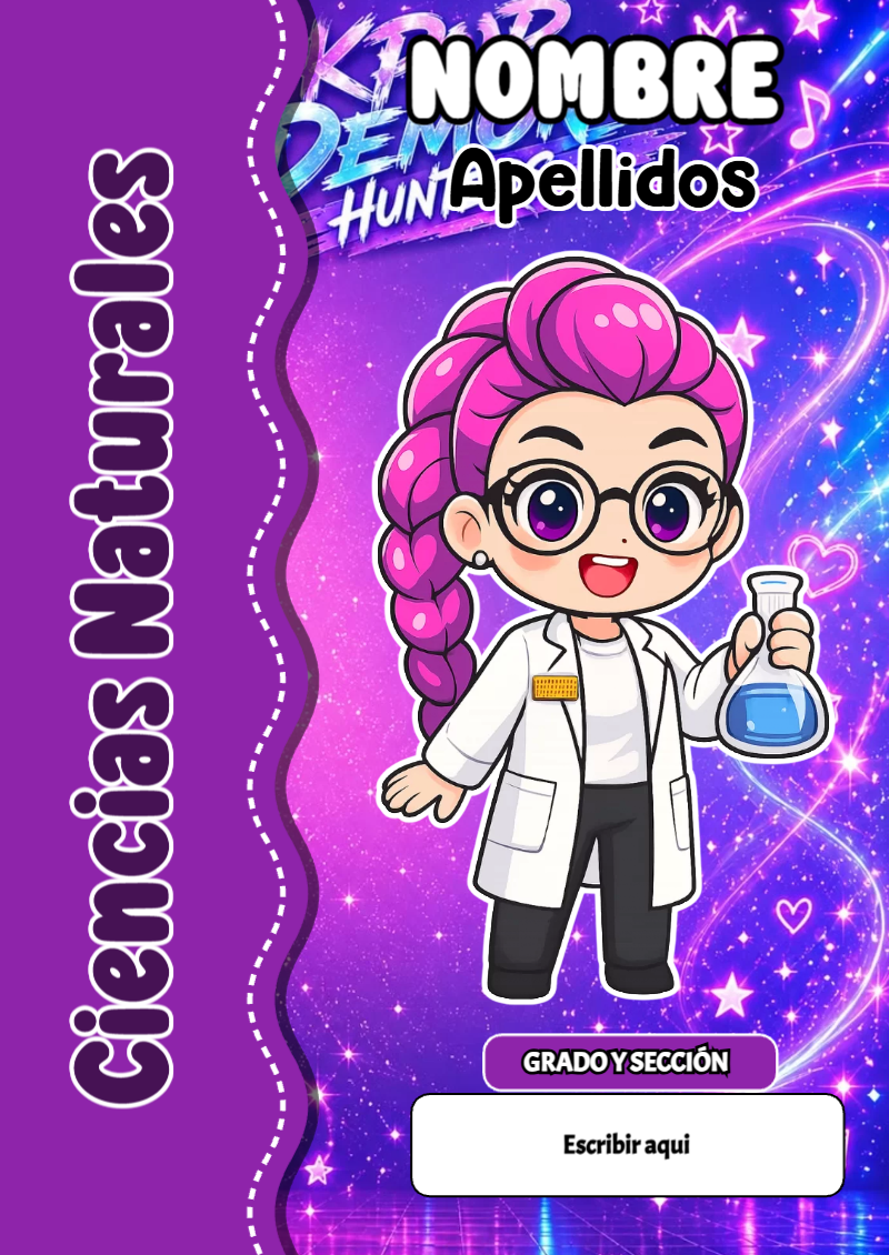 Portada de Guerreras K pop de Ciencias Naturales Editable para Imprimir Gratis