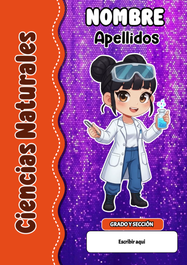 Portada de Guerreras K pop de Ciencias Naturales para cuaderno llamativa y bonita - estilo único para estudiantes