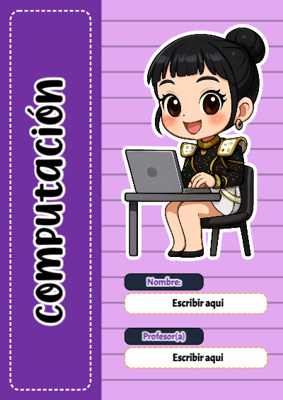 Portada de Guerreras K pop de Computación Editable para Imprimir Gratis