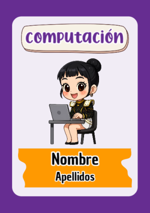 Portada de Guerreras K pop de Computación para cuaderno lista para imprimir en A4 - ideal para el nuevo año escolar