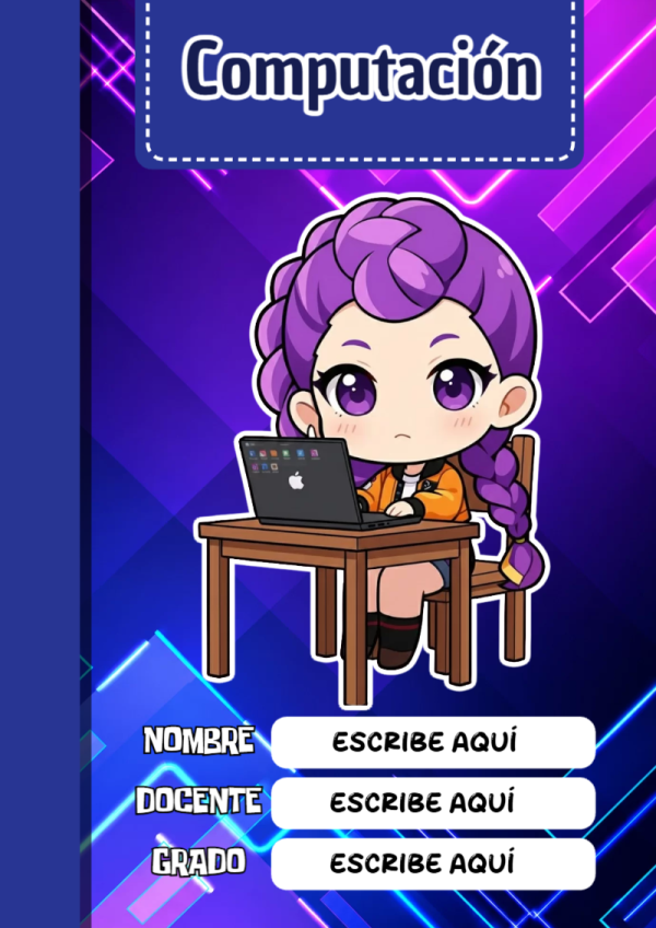 Portada de Guerreras K pop de Computación para cuaderno fácil de imprimir - versión premium para imprimir
