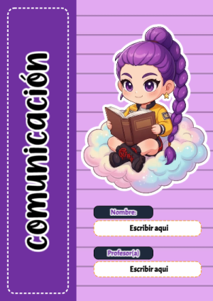 Portada de Guerreras K pop de Comunicación para cuaderno llamativa y bonita - diseño exclusivo y original