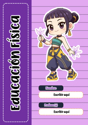 Portada de Guerreras K pop de Educación Física para cuaderno con diseño bonito - creación especial de Mini Canva