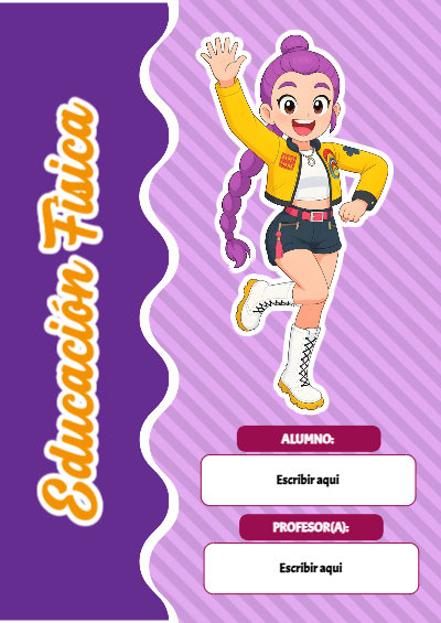 Portada de Guerreras K pop de Educación Física Editable para Imprimir Gratis