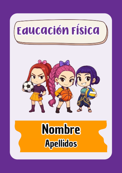 Portada de Guerreras K pop de Educación Física Editable para Imprimir Gratis