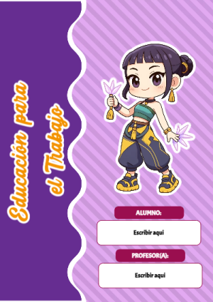 Portada de Guerreras K pop de Educación para el Trabajo para cuaderno llamativa y bonita - ideal para cuadernos de espiral