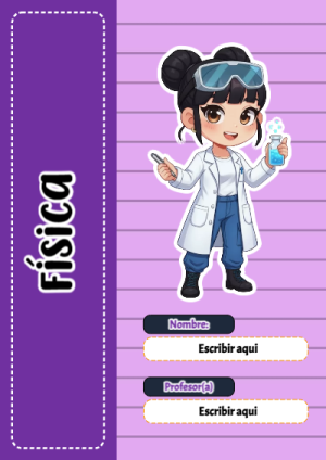 Portada de Guerreras K pop de Física para cuaderno con estilo infantil - ideal para el nuevo año escolar