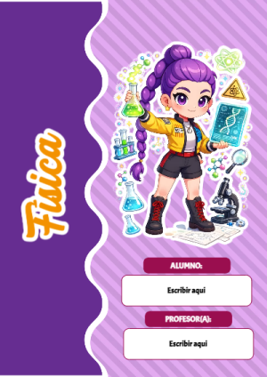 Portada de Guerreras K pop de Física para cuaderno colorida y creativa - estilo único para estudiantes
