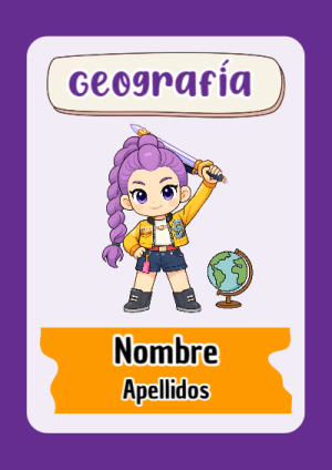 Portada de Guerreras K pop de Geografía para cuaderno para niños de primaria - diseño exclusivo y original