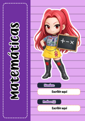 Portada de Guerreras K pop de Guerreras K pop de Matemáticas para cuaderno con diseño escolar - para el regreso a clases