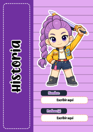 Portada de Guerreras K pop de Historia para cuaderno en tamaño A4 - diseño exclusivo y original