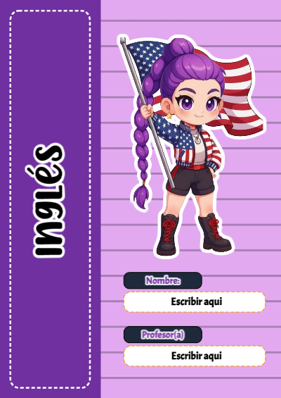 Portada de Guerreras K pop de Inglés Editable para Imprimir Gratis
