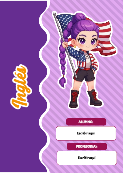 Portada de Guerreras K pop de Inglés Editable para Imprimir Gratis