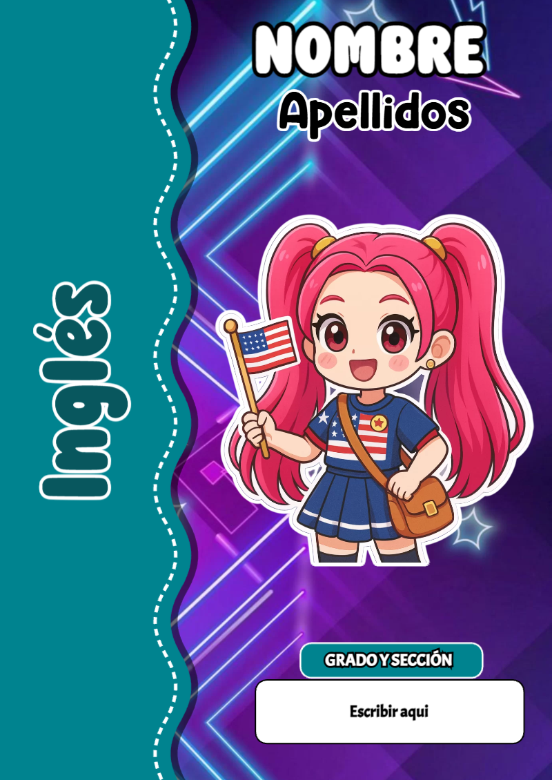 Portada de Guerreras K pop de Inglés Editable para Imprimir Gratis