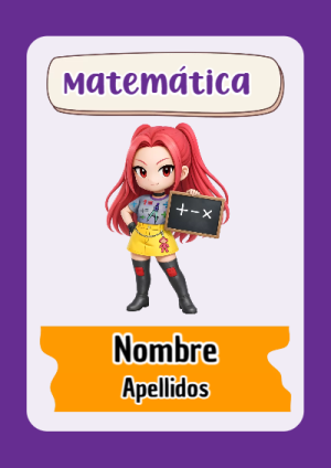 Portada de Guerreras K pop de Matemáticas para cuaderno con diseño bonito - diseño escolar moderno