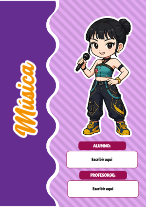 Portada de Guerreras K pop de Música para cuaderno decorativa y bonita - para el regreso a clases