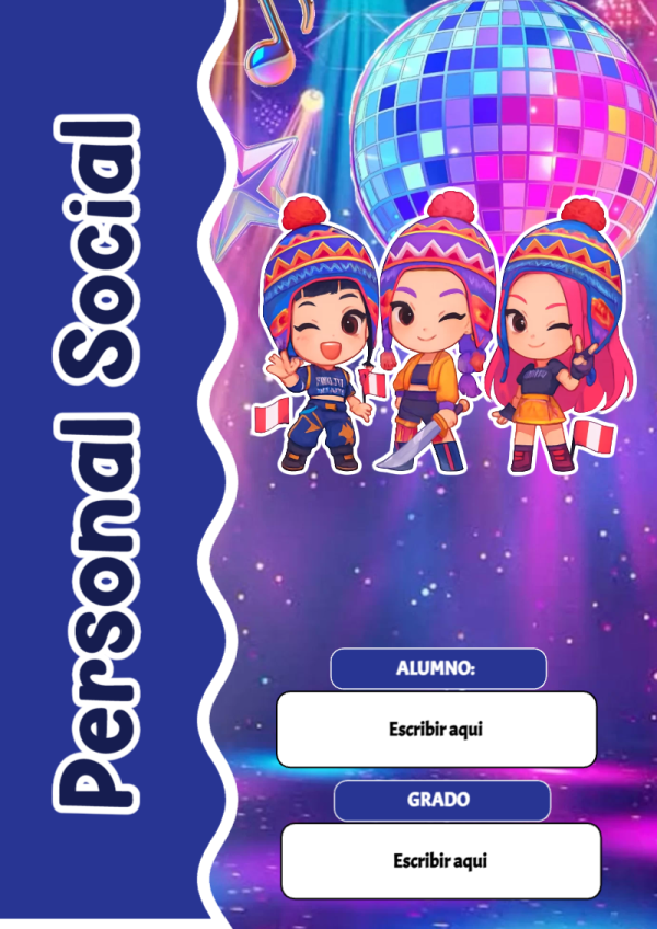Portada de Guerreras K pop de Personal Social para cuaderno ideal para niños - para el regreso a clases
