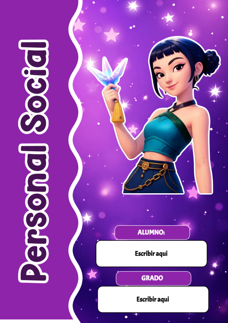 Portada de Guerreras K pop de Personal Social Editable para Imprimir Gratis