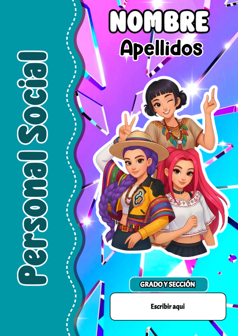 Portada de Guerreras K pop de Personal Social Editable para Imprimir Gratis