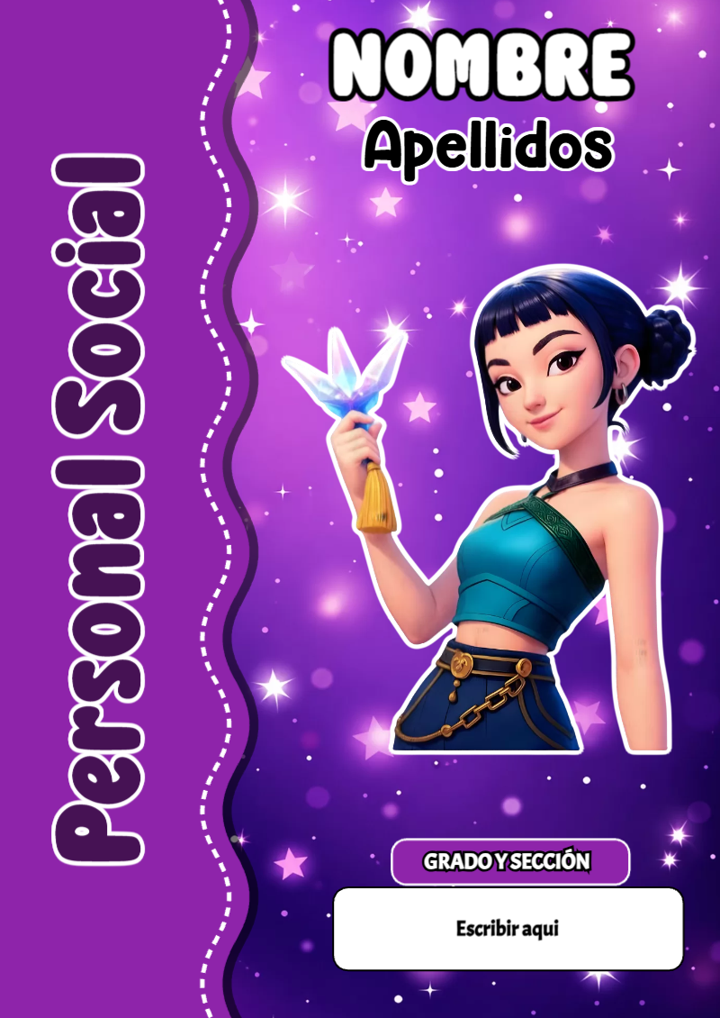 Portada de Guerreras K pop de Personal Social Editable para Imprimir Gratis