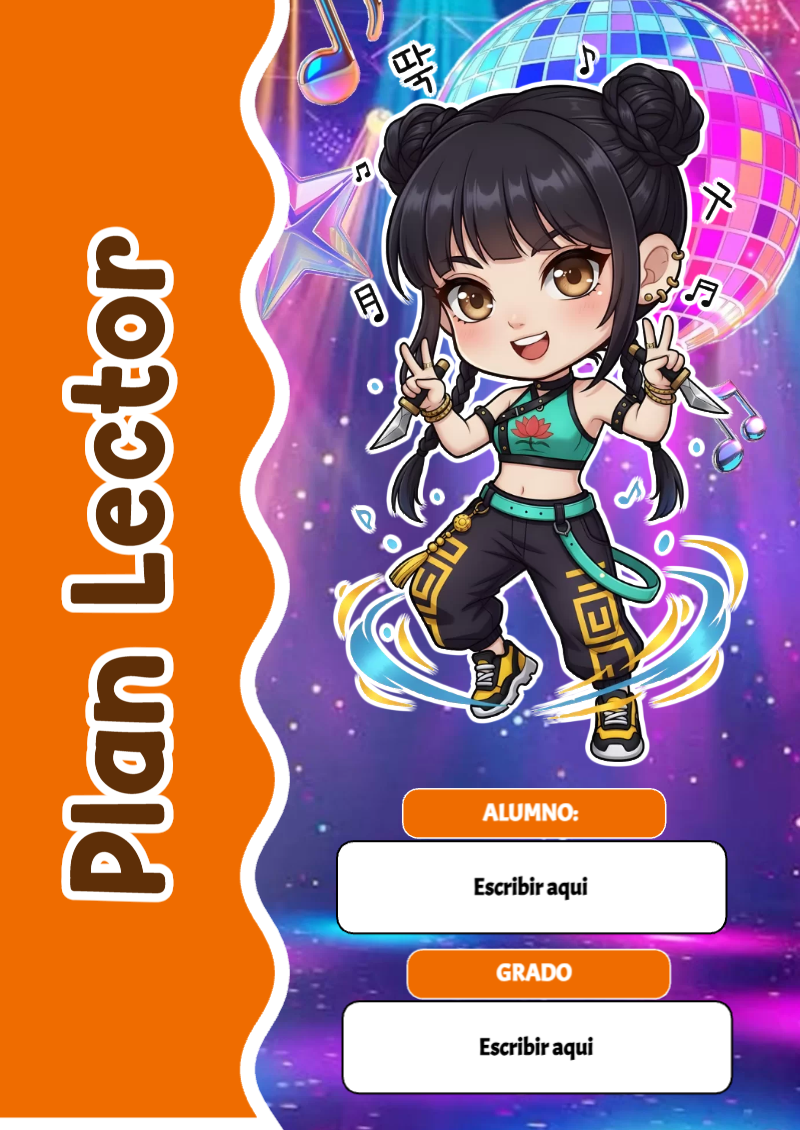 Portada de Guerreras K pop de Plan Lector Editable para Imprimir Gratis