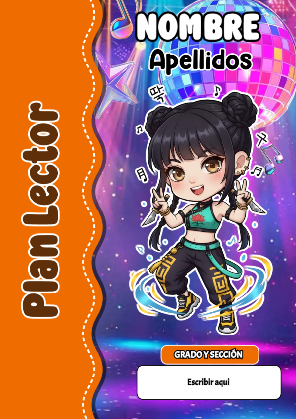 Portada de Guerreras K pop de Plan Lector para cuaderno decorativa y bonita - creación especial de Mini Canva
